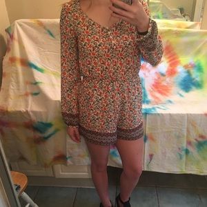 Floral button down romper
